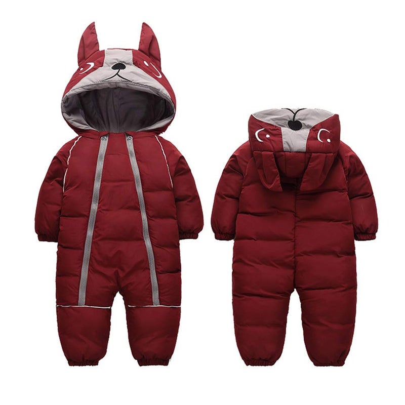 ALLAIBB Toddler Baby Boy Girl Winter Snowsuit Coat Thick Outwear Warm Hood Snow Suit Jumpsuit