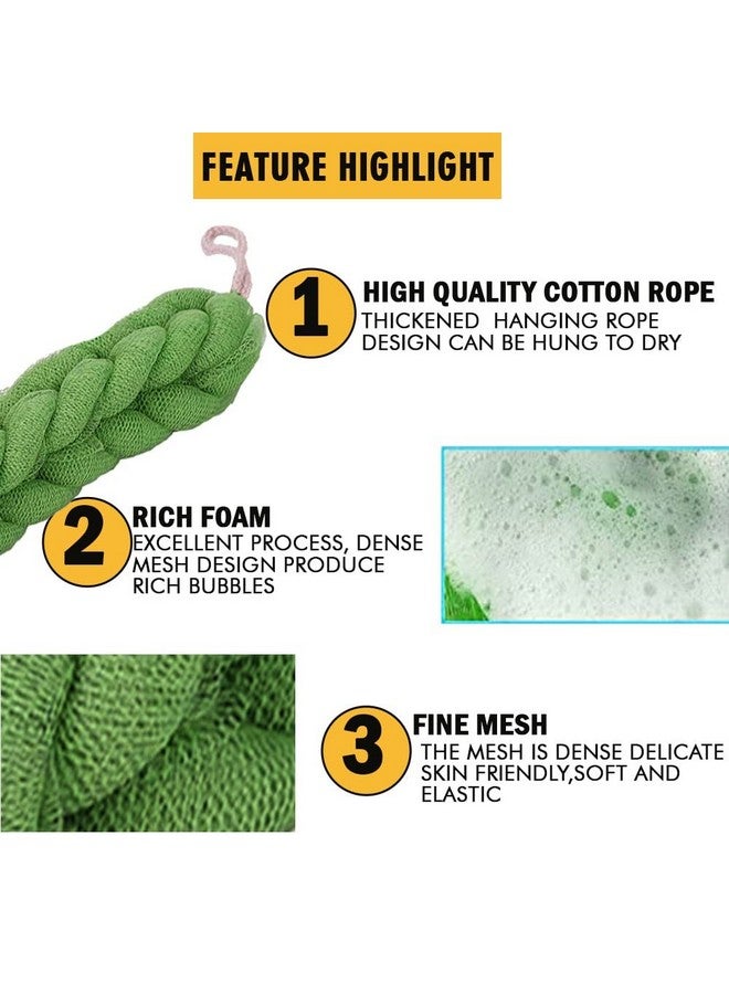 Tandem Exfoliating Loofah Bath Brush/Belt/Back Brush/Back Scrubber with Strings for Men & Women (Assorted) (1 Pc) - Image 4