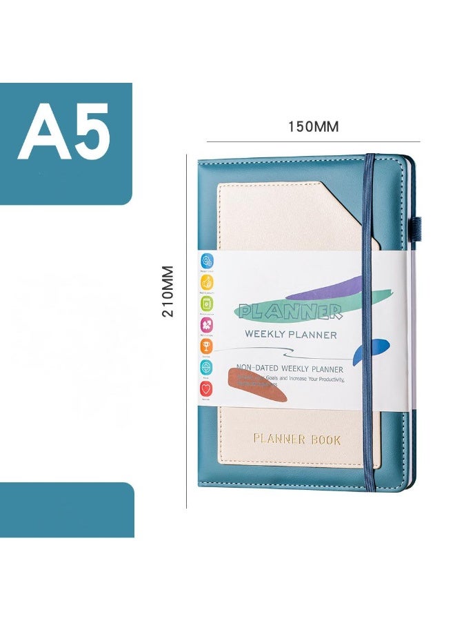 Planner Book Planner Weekly Plan Book A5 Monthly Plan Notebook Including 6 Pcs Planned Stickers - Image 2