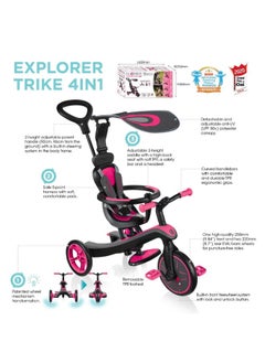 GLOBBER Explorer 4-In-1 Trike (Black/Fuchsia)  - Image 1