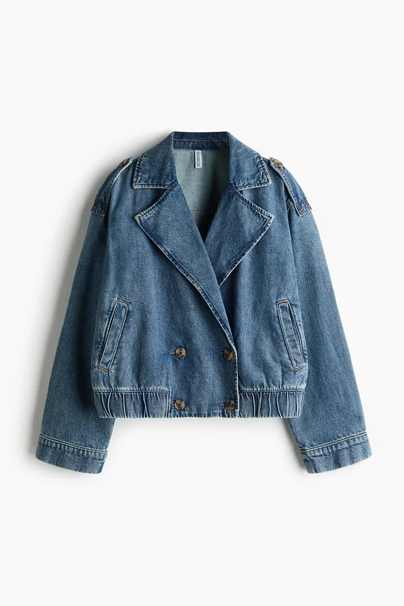H&M  Double-breasted denim jacket for Women | Best Price UAE