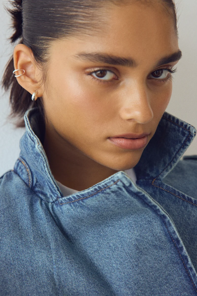 H&M  Double-breasted denim jacket for Women | Best Price UAE