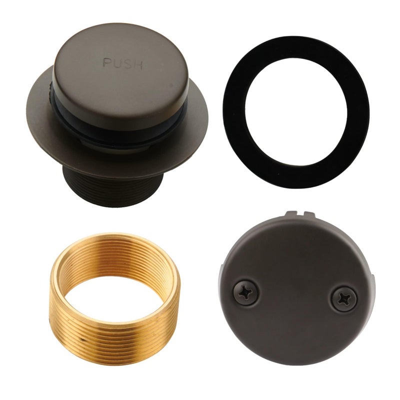 HIDROP Bronze Tub Drain Tip-Toe Tub Trim Set Conversion Kit Assembly  Hidrop Bathtub Drain Replacement Trim Kit With 2-Hole Overflow Faceplate And Universal Fine/Coarse Thread  Oil Rubbed Bronze - Image 1