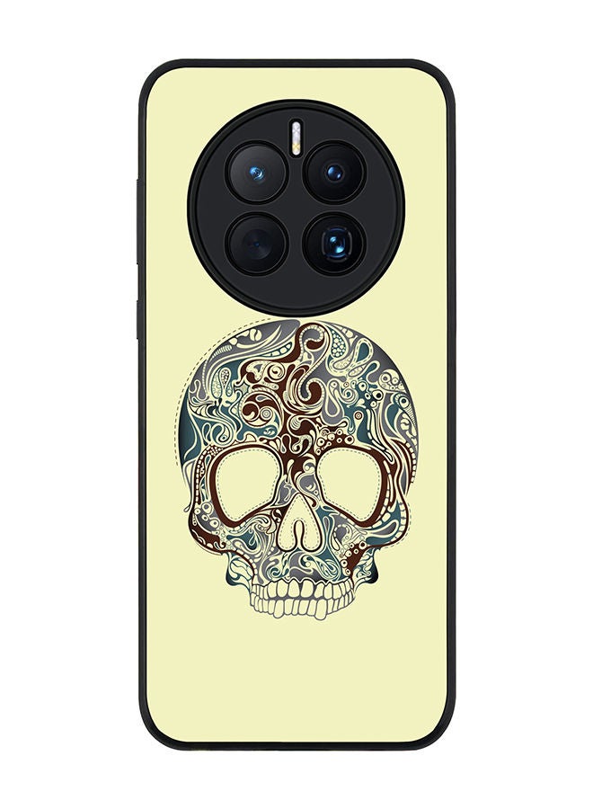 Stylizedd Rugged Black edge case for Huawei Mate 50 Slim fit Soft Case Flexible Rubber Edges Anti Drop TPU Gel Thin Cover - Skully Tattoo - Image 1