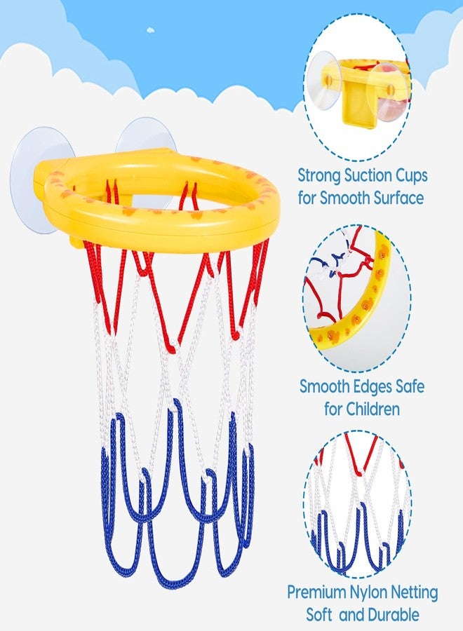 Auvitaya Bath Toys, Bathtub Basketball Hoop for Kids Toddlers, Bath Shower Toys for Kids, Strong Suction Cup Basketball Hoop & 3 Soft No-Hole Balls Set for Toddlers, Boys and Girls - Image 3