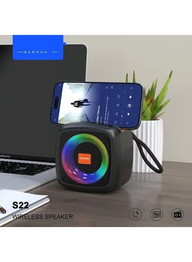 AN333 portable wireless Bluetooth speaker supports USB, Micro SD, FM radio, and AUX input, delivering high-quality sound - Image 2