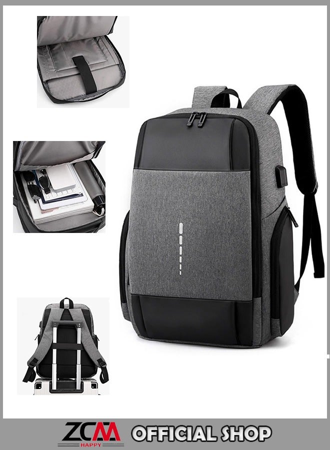 ZCM-HAPPY Men's Multifunctional Backpack Sports Travel Large Capacity Business School Bag 48x32x15cm - Image 1