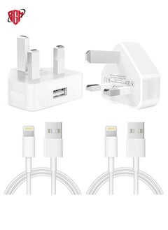 iPhone Charger Plug and Lightning CableApple MFi Certified‘2 Pack 3 pin USB Fast Wall Charging Power Adapter with 2 Pack 1M Lightning to USB Fast Charging Cord for iPhone 14/13/12/11/XS