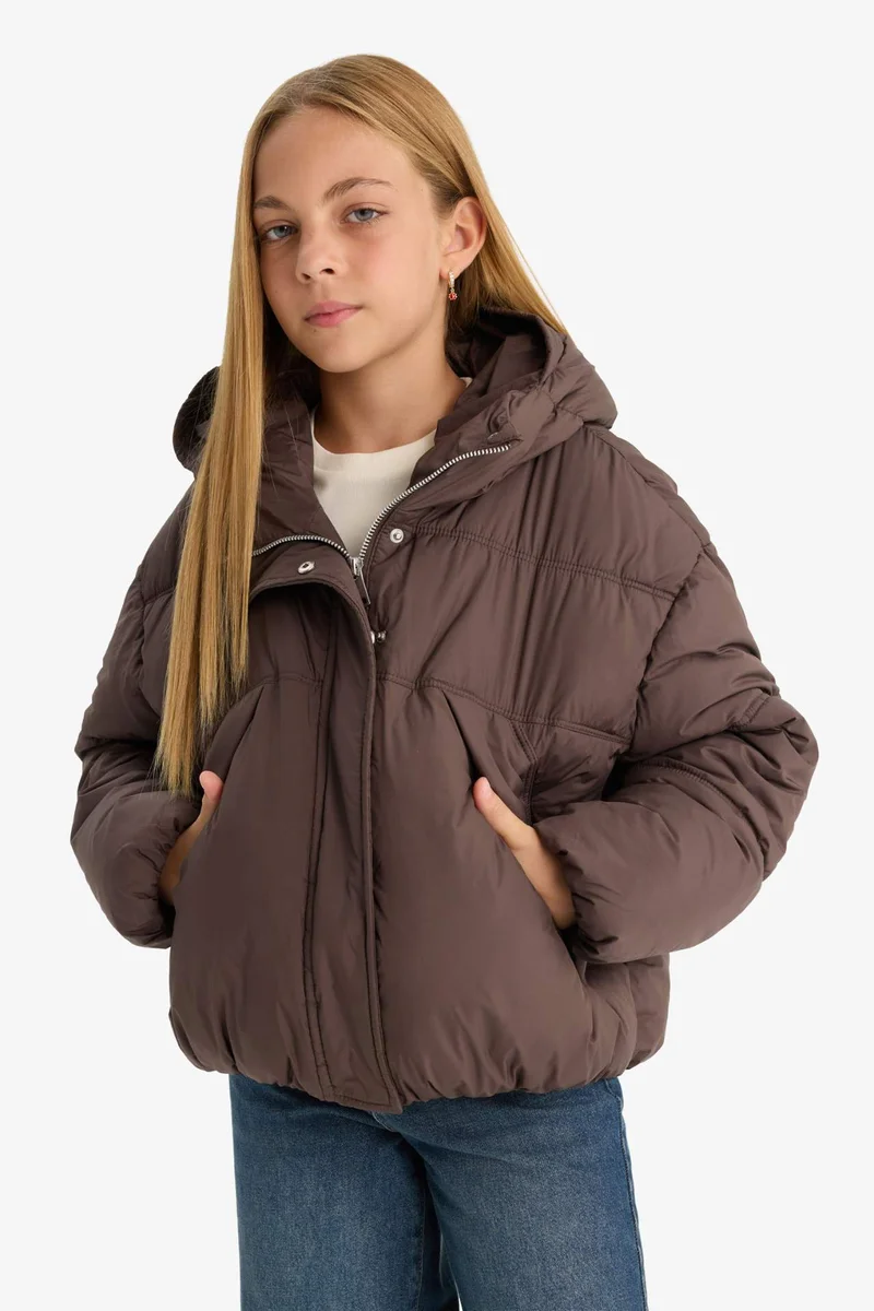 ديفاكتو Girl Hooded Waterproof Jacket