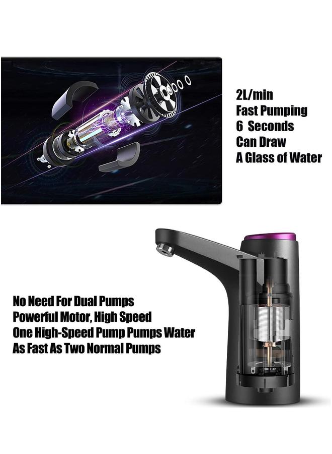 Water Dispenser Pump for 5 Gallon Bottle Free Quantitative Drinking Portable USB Charging Electric Multipurpose Home Camping