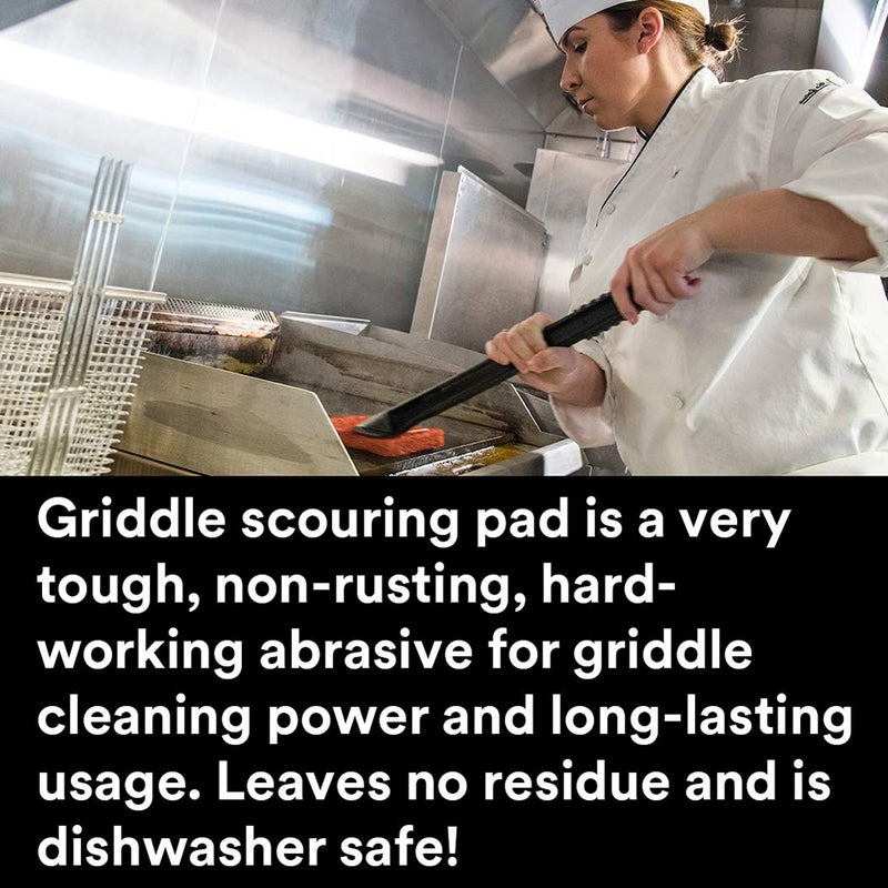 3M Scotch-Brite Griddle Cleaning, Quick Clean System, Heavy Duty, Cleans in 3-5 Minutes, For Baked On Food and Cooking Oils, Use on Hot or Cool Griddle, Orange, (1 System) - Image 5