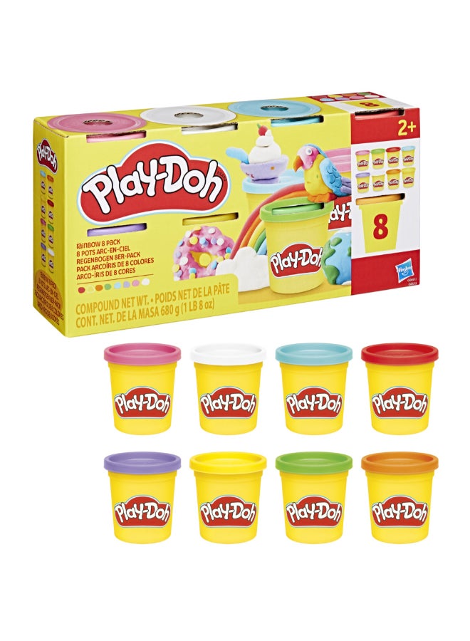 Play-Doh 8 Pack Rainbow Colors, 3 Ounce Cans of Modeling Compound, Kids Arts & Crafts, Preschool Toys for Girls & Boys 2+ - Image 1