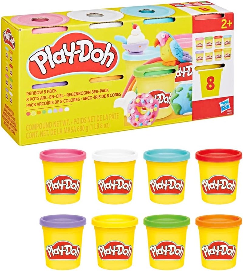 Play-Doh 8 Pack Rainbow Colors - 3 Ounce Cans of Modeling Compound for Kids Arts & Crafts - Image 1