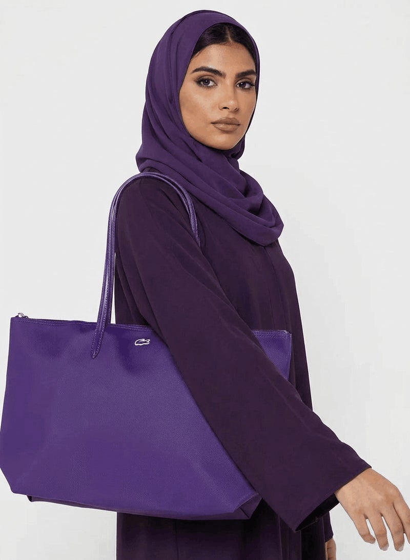 Lacoste bag Women's L12.12 Concept Fashion Versatile  Camera Bag Large Capacity Large Size  Camera Bag Zipper Handheld Shoulder Bag Tote Bag Large 35cm * 30cm * 12cm Purple Cases & Organizers - Image 2