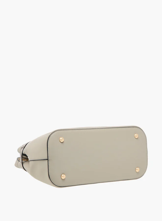 Celeste Textured Tote Bag with Zip Closure and Detachable Strap