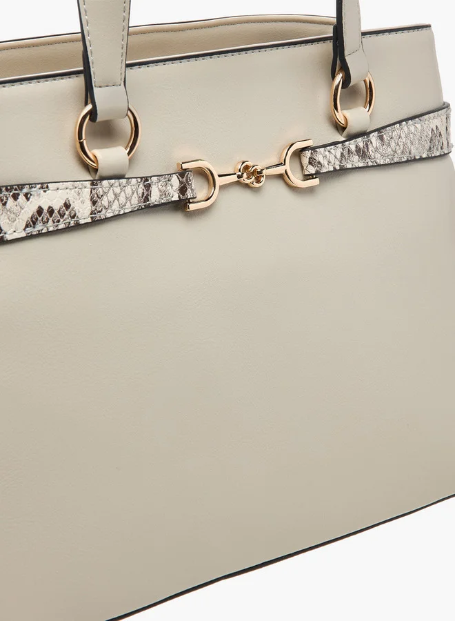 Celeste Textured Tote Bag with Zip Closure and Detachable Strap