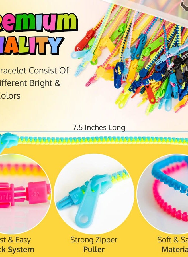 UpBrands Quiet Fidget Toys Party Favors for Kids, Friendship Zipper Bracelet 7 1/2” Sensory Bulk Set, Kit for Valentines, Birthday Goodie Bags, Easter Egg & Pinata Fillers, Student Incentive (36 Pack) - Image 5
