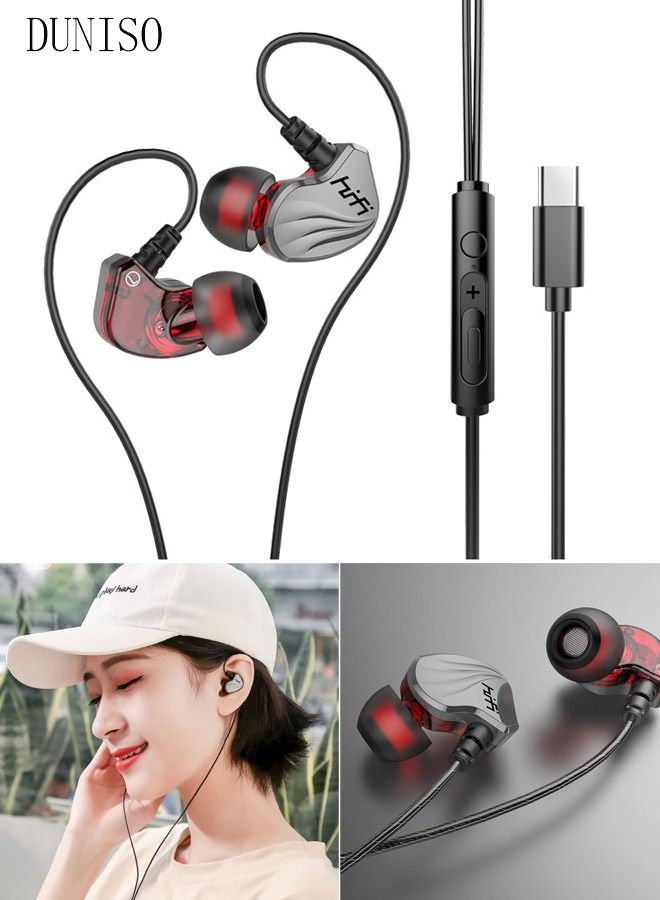 DUNISO Wired Earbuds In-Ear Headphones with Dynamic Crystal-Clear Sound and Ergonomic Custom-Fit Earpieces 3.5mm Jack for Phones and Laptops Wired Headphone For Gym Running Office - Image 1
