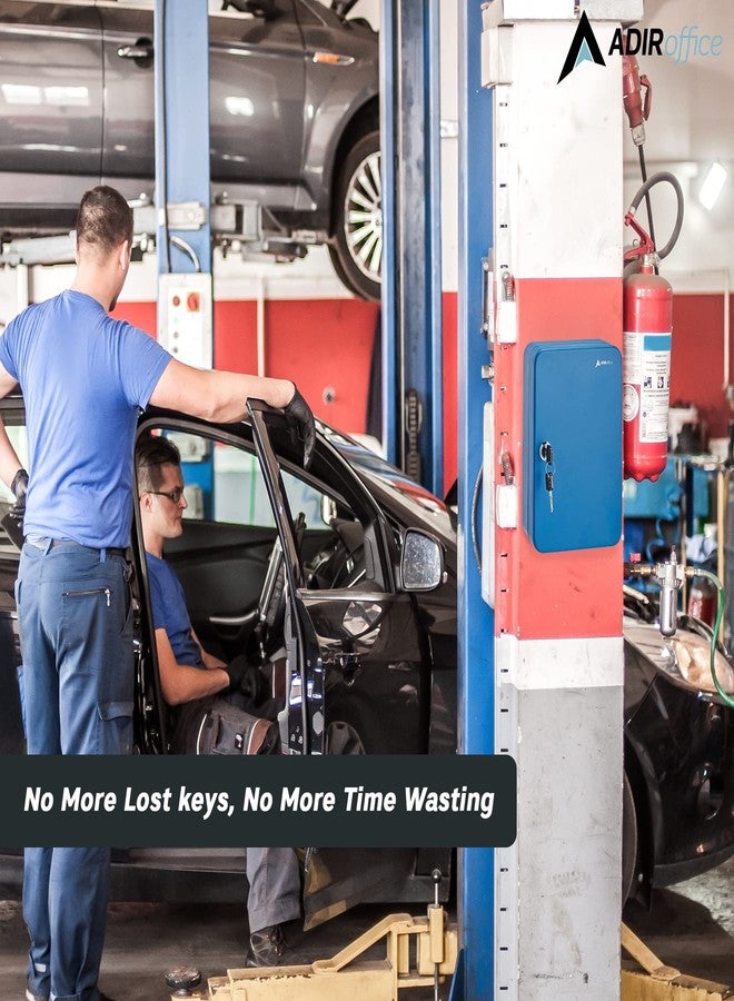 AdirOffice Key Lock Box - 48 Key Hooks Wall Mounted Key Cabinet Lock Box, Car Keys Holder Box, Lockable Key Storage Box - Metal Key Box Organizer with for Home and Office - Image 3