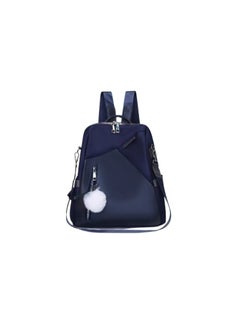 Generic Women's Water Resistant Backpack - Fashionable Design with Fur Ball Accessory - New Generation for College, Work, and Travel, Navy 