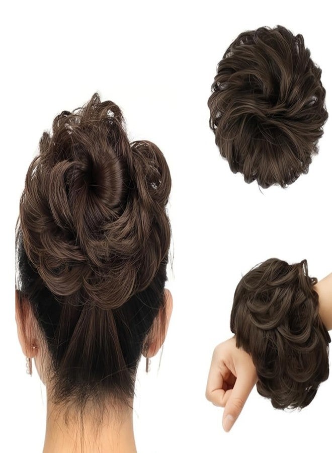 VIVIAN Natural Brown (Pack of 1) Rafall Juda Bun Fashion Hair Extension With Elastic Rubber Band Hairpiece For Girls - Image 1