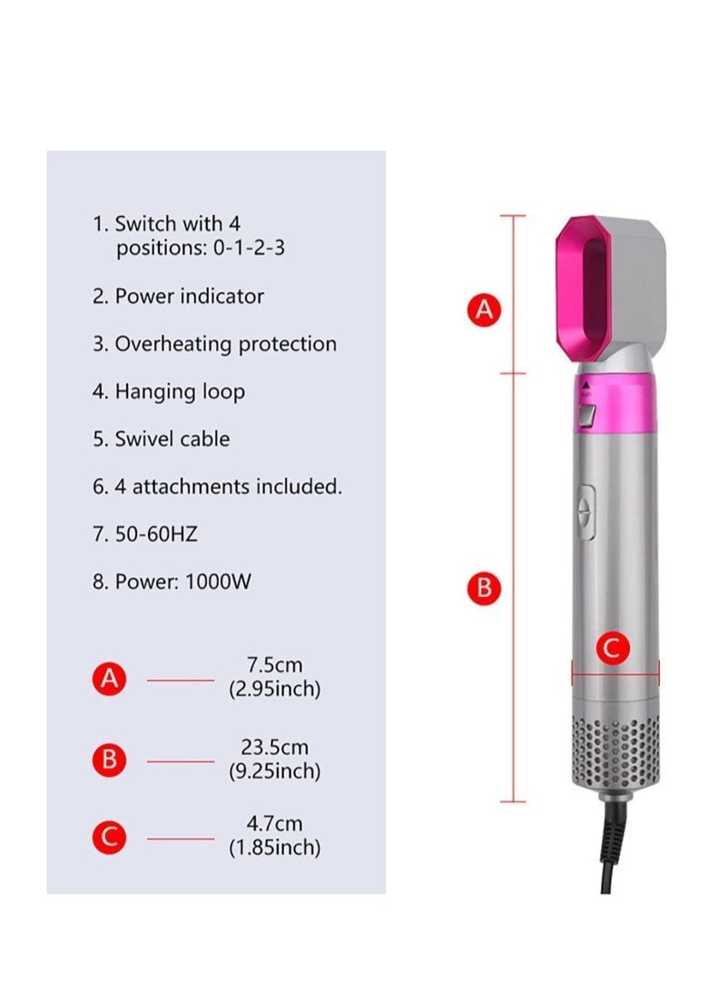 Styler 5 in 1 Hair Dryer Hot Air Brush Styler Negative ​Ion Hair Straightener Volumizer Hair Curler Hot Air Wrap Comb Brush(UK) - Image 2