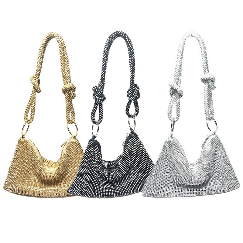 Sparkling Handmade Rhinestone Knot Evening Clutch Bag - Image 1