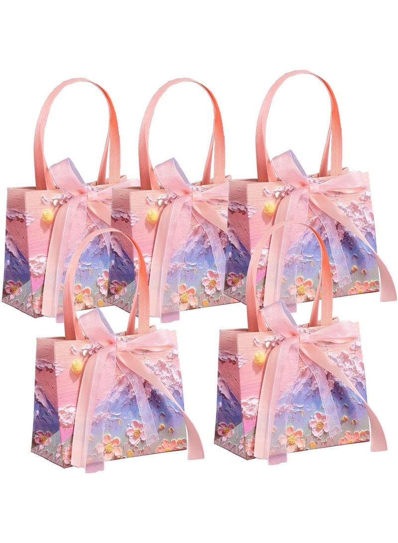 MONOGUE Gift Bag 5pcs with Handle for Presents Oil Painting A Bag Full of Smiles Wrapped with Love and Happiness - Image 1