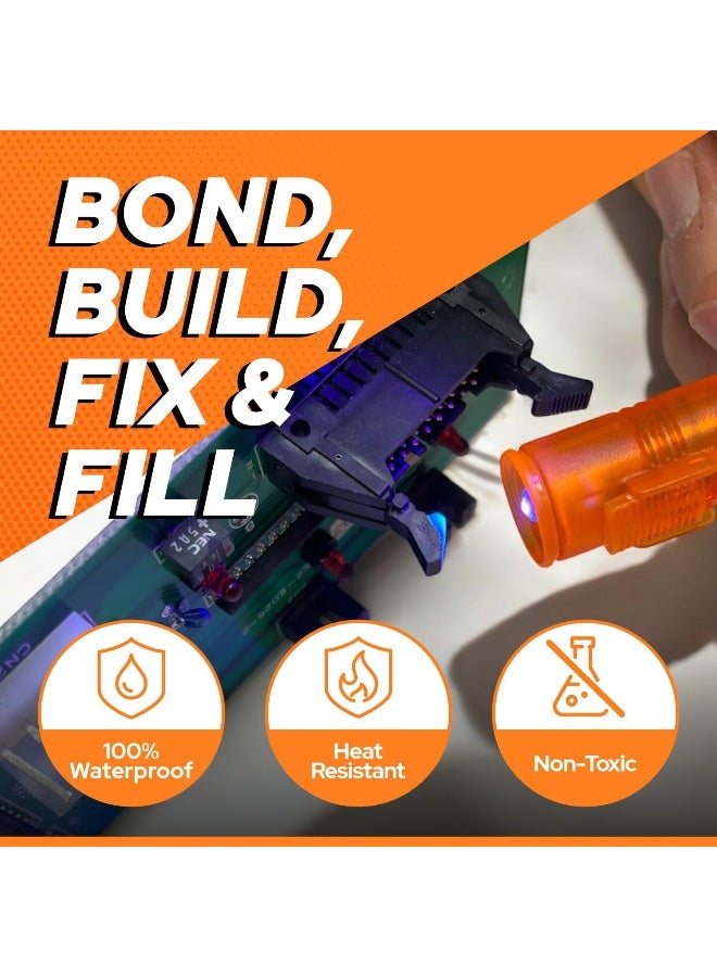 BONDIC Bondic UV Glue Kit with Light, Plastic Welding Kit, Curing Light Liquid Plastic Repair, Jewelry Making, Necklace Craft, Super Glue Adhesive Epoxy Ultraviolet Mold for Glass Epoxy Resin Supplies  - Image 2