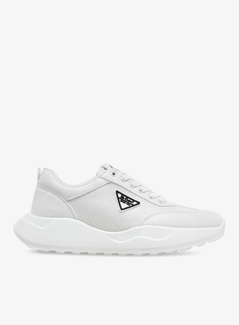 Men's Mesh Textured Shoes with Lace-Up Closure