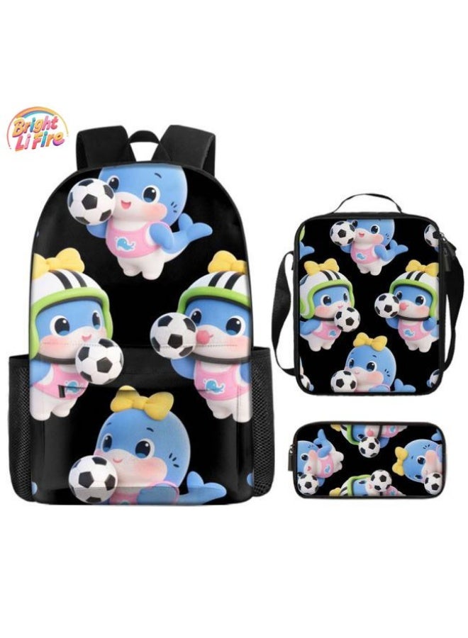 Bright Li Fire Fashion is unlimited! Cartoon bag three-piece set, suitable for a variety of scenes for students and teenagers (available for students, children, friends on outings, mountain climbing, school, etc.) - 2 - Image 1