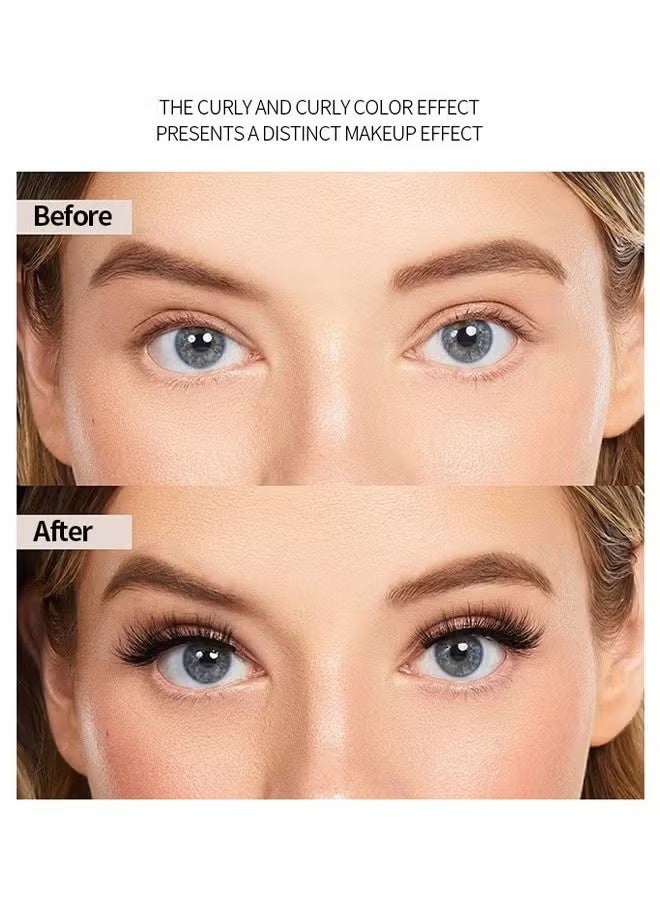 ماكس فاين ماسكارا منسقة للطول، ماسكارا من ألياف الحرير 5D مع فرشاة ملقطة للرموش، ماسكارا سائلة ملونة لتمديد الرموش، مقاومة للماء والعرق، لا تلطخ، طويلة متعددة الألوان (القاعدة #02 بنية) - Image 4