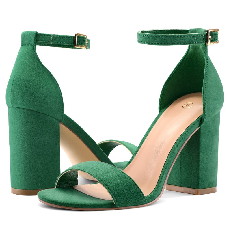 COASIS Women's Chunky Block Heels Open Toe Ankle Strap 3.5 Inch Heeled Sandals - Image 3