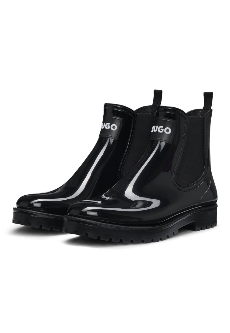 هوجو Glossy Chelsea rain boots with logo patch