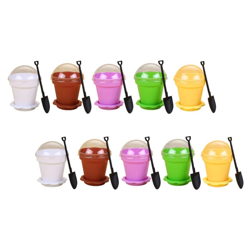 40 Sets Clear Plastic Dessert Cups With Lids And Shovels For Yogurt Pudding Ice Cream And Mini Flower Pots - Image 4
