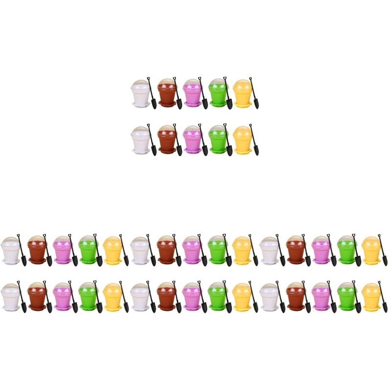 40 Sets Clear Plastic Dessert Cups With Lids And Shovels For Yogurt Pudding Ice Cream And Mini Flower Pots - Image 2