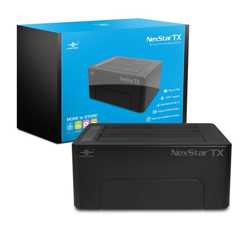 Vantec NexStar TX Dual Bay USB 30 Hard Drive Dock NSTD428S3BK
