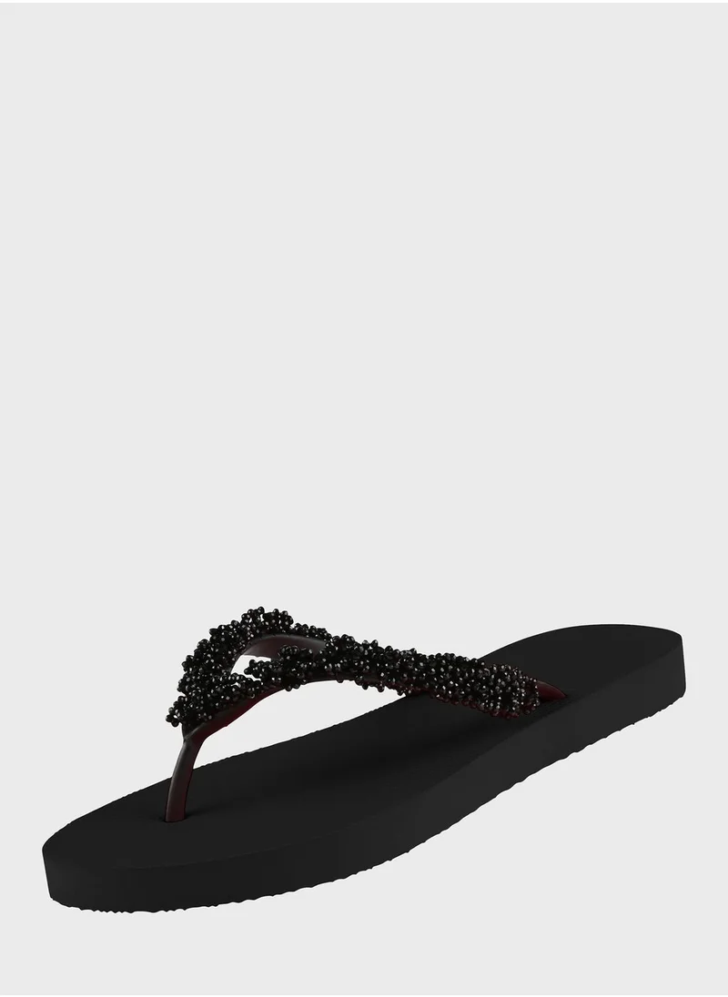 uzurii Embellished Flip Flop