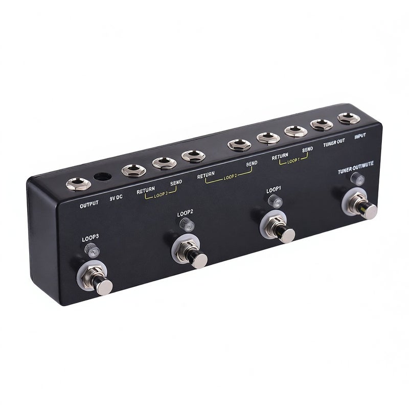 3 Loop Box Guitar Effect Pedal with Channel Selection True Bypass Guitar Effects Loop Switcher Pedal Channel Switcher Box Aluminum 6.35mm Input Output - Image 3