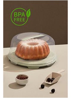 dunya Plastic Cake Plate with Cover White 30 CM  - Image 3