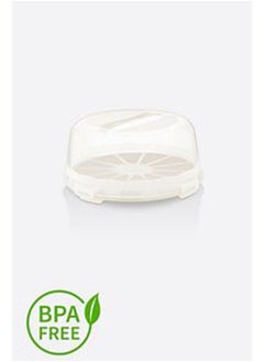 dunya Plastic Cake Plate with Cover White 30 CM  - Image 4