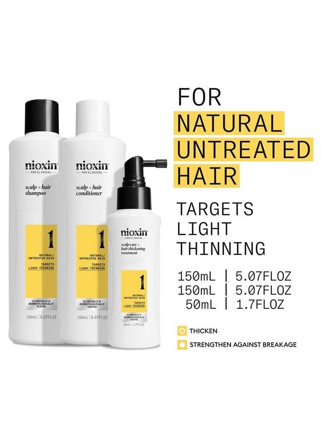 Nioxin System Kit 1, Strengthening & Thickening Hair Treatment, For Natural Hair with Light Thinning, Trial Size 1 Month Supply (Packaging May Vary) - Image 4