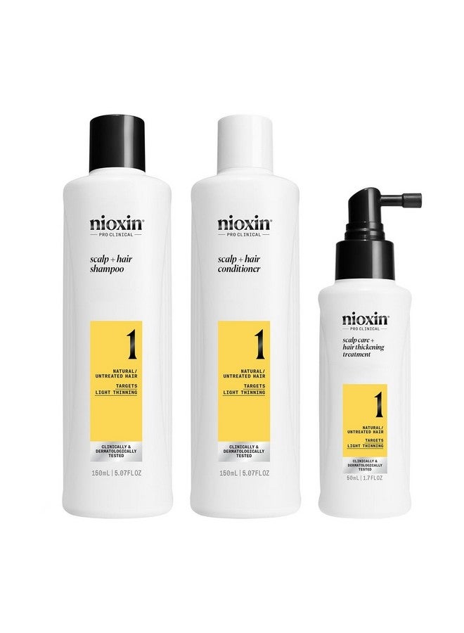 Nioxin System Kit 1, Strengthening & Thickening Hair Treatment, For Natural Hair with Light Thinning, Trial Size 1 Month Supply (Packaging May Vary) - Image 1