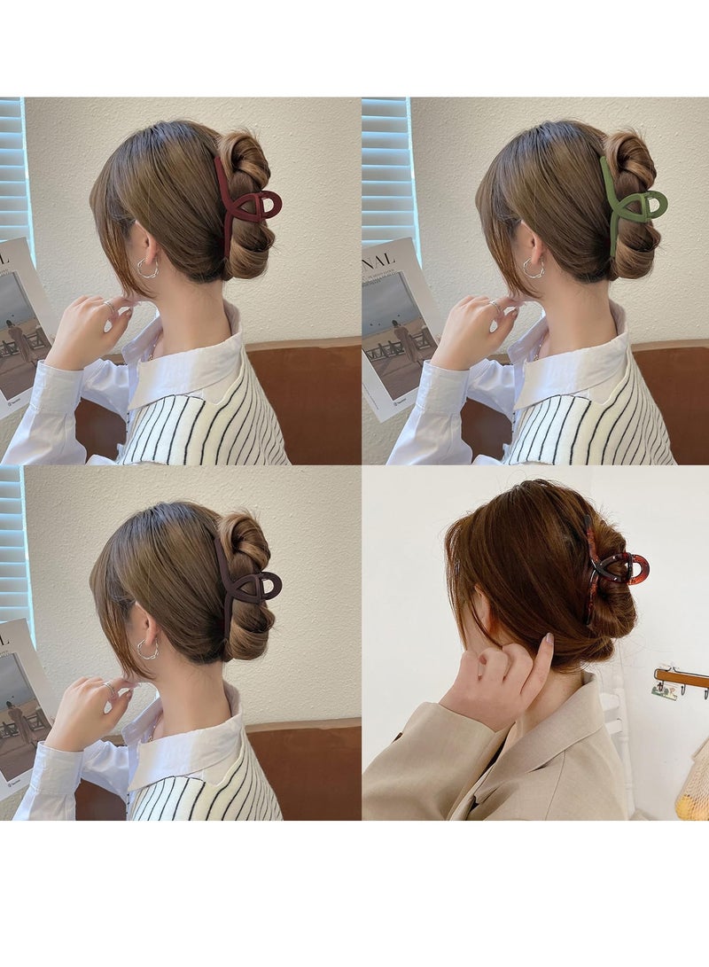 4 Pcs Large Claw Clips Set - Trendy French Hair Clips for Women | Stylish & Strong Hair Accessories for Thick Hair - Image 3
