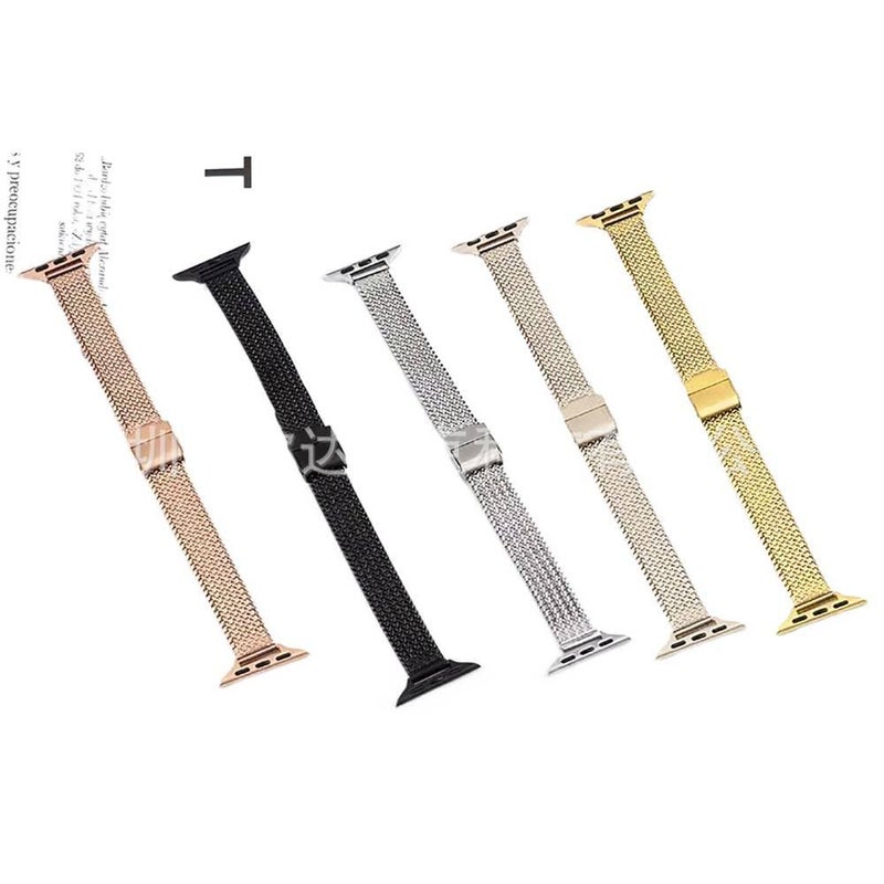 Adjustable Loop Strap Smartwatch Band Compatible with Apple Watch SE with Fit Replacement Strap for Daily Wear Silver finish Nylon Colour - Image 1