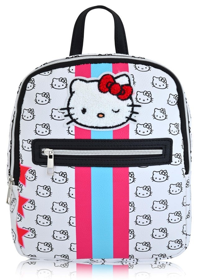 Fast Forward Sanrio Hello Kitty Backpack, Unisex 10" Daypack, HK Pattern, PU Leather, 3 Compartments, Adjustable Padded Straps, 20 Cubic Inches, One Size Fits All - Image 1