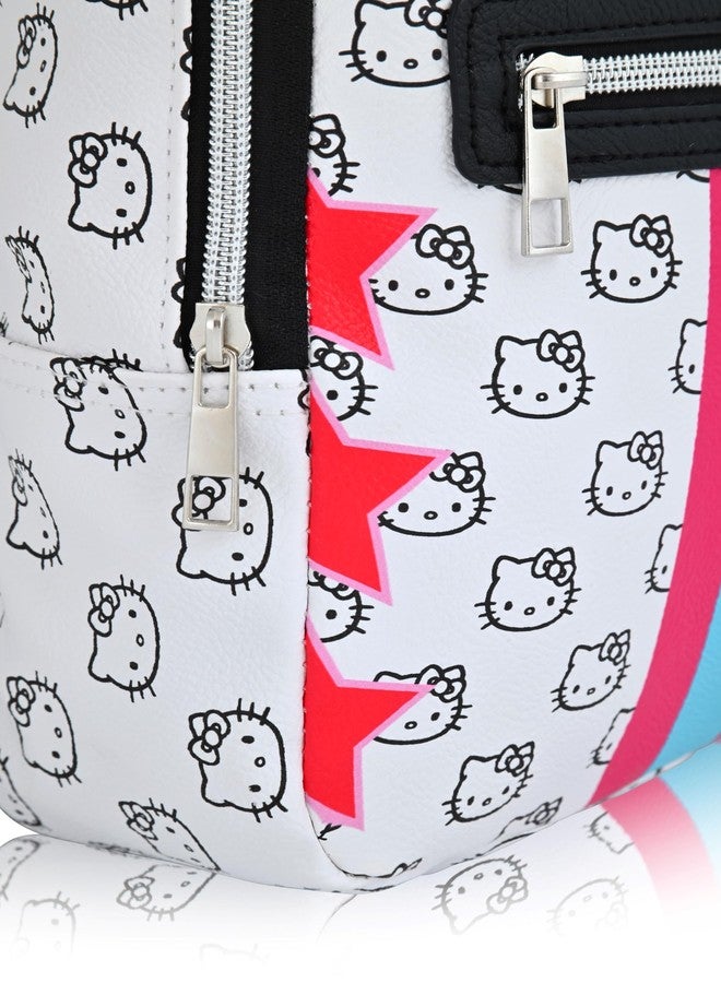 Fast Forward Sanrio Hello Kitty Backpack, Unisex 10" Daypack, HK Pattern, PU Leather, 3 Compartments, Adjustable Padded Straps, 20 Cubic Inches, One Size Fits All - Image 4