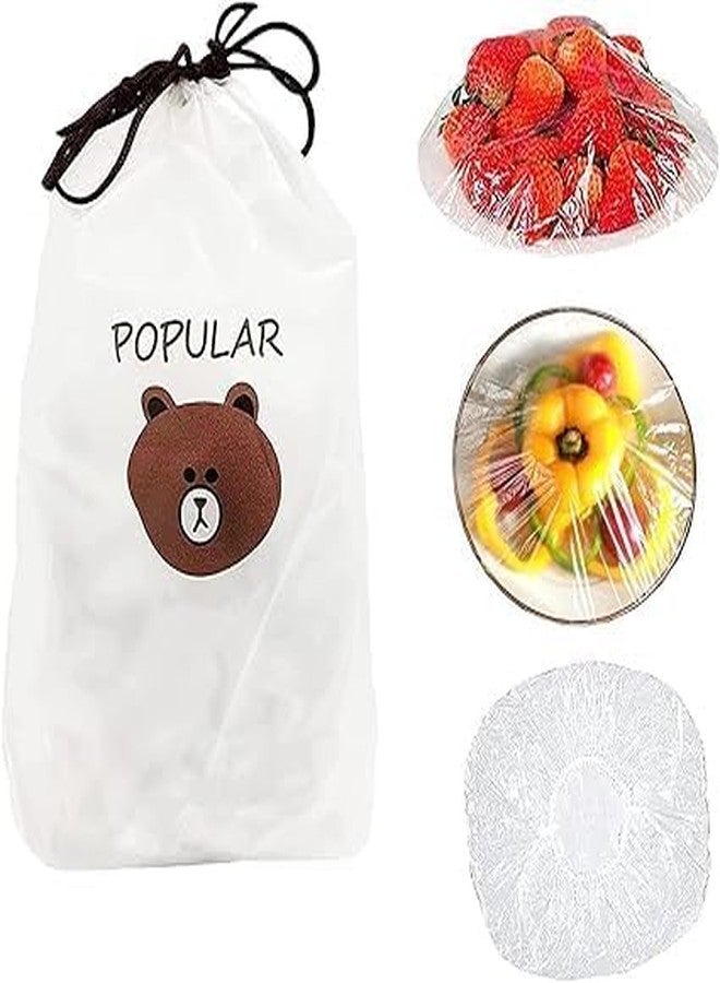 Atharved 100 Pcs Food Grade Plastic Fresh Keeping Bags Reusable Transparent Sealing Wraps for Kitchen Storage Leakproof & Odor-Proof Food Covers for Fruits & Vegetables - Image 1