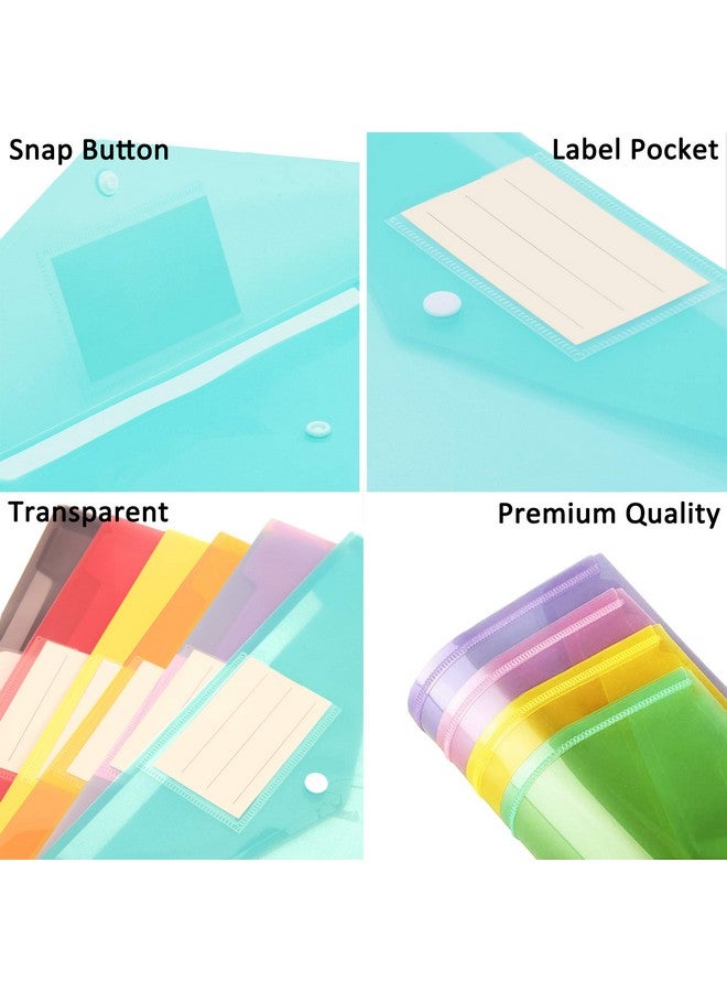 يانج إيفر 21 حزمة من المظاريف البلاستيكية، مظاريف بولي، مجلدات المستندات الواضحة، مظاريف ملف بحجم A4 مع ملصق جيب وزر انطباق للمدرسة، المنزل، العمل، المكتب، 7 ألوان متنوعة - Image 3