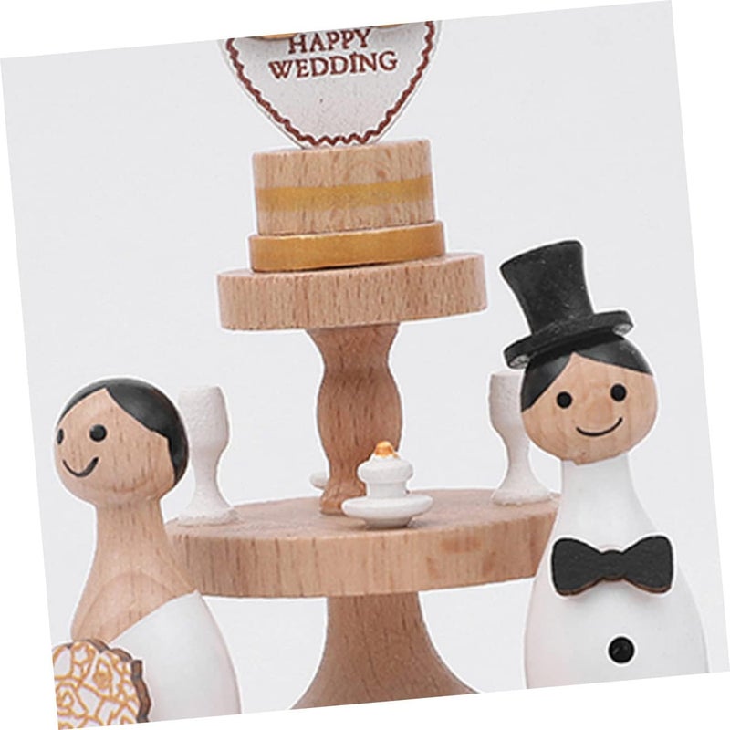klarako 1pc box Home Valentines Creative Music Lover Ornaments Delicate Girlfriends Birthday Funny for Handicraft Wooden Rotating Ornament Day Cartoon Lovers Desktop Present - Image 4